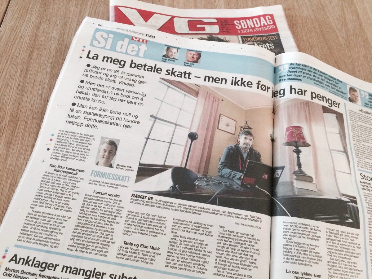 Mathias Mikkelsen VG kronikk formueskatten